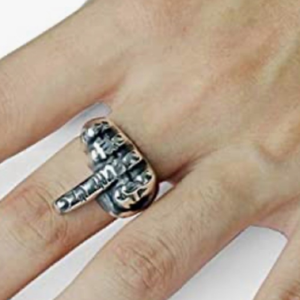 Unisex Adj Middle Finger Ring